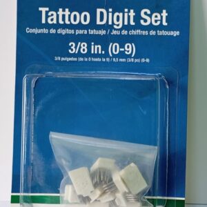 Tattoo digit set 3/8 in. (0-9)